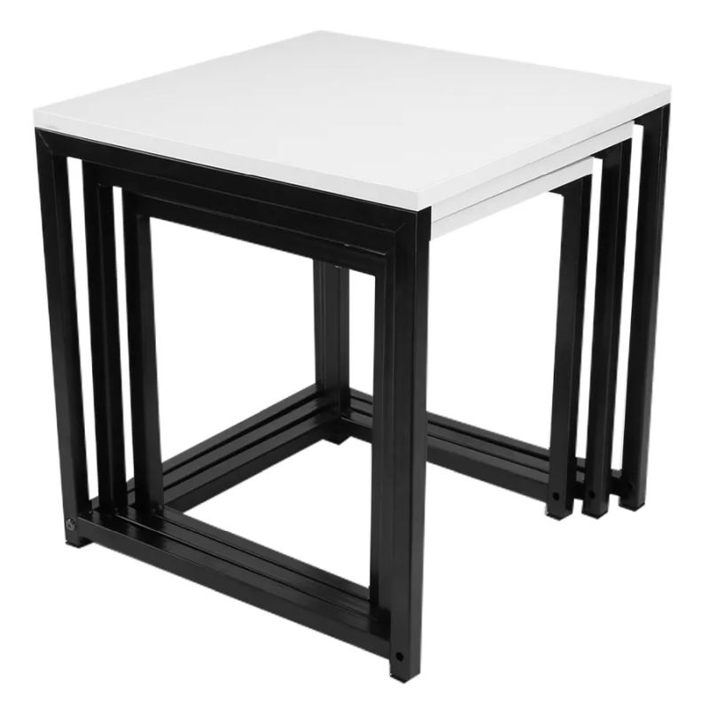 3 kusy konferenčných stolíkov TYP 3, matná biela/ čierna