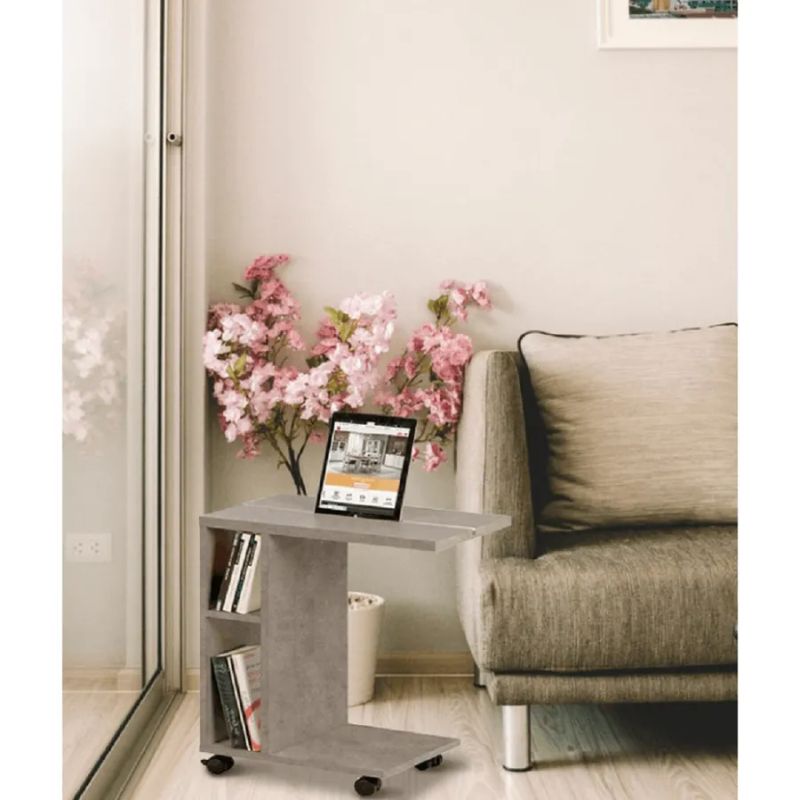 Príručný stolík z kvalitnej drevotriesky v prevedení svetlý betón