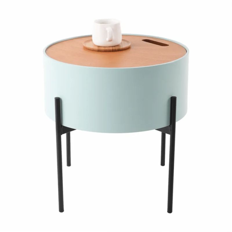 Príručný stolík s úložným priestorom, neo mint/prírodná/čierna
