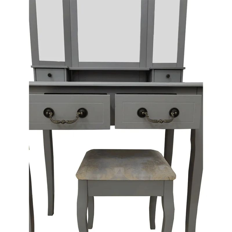 Toaletný stolík v barokovom štýle, sivá/strieborná