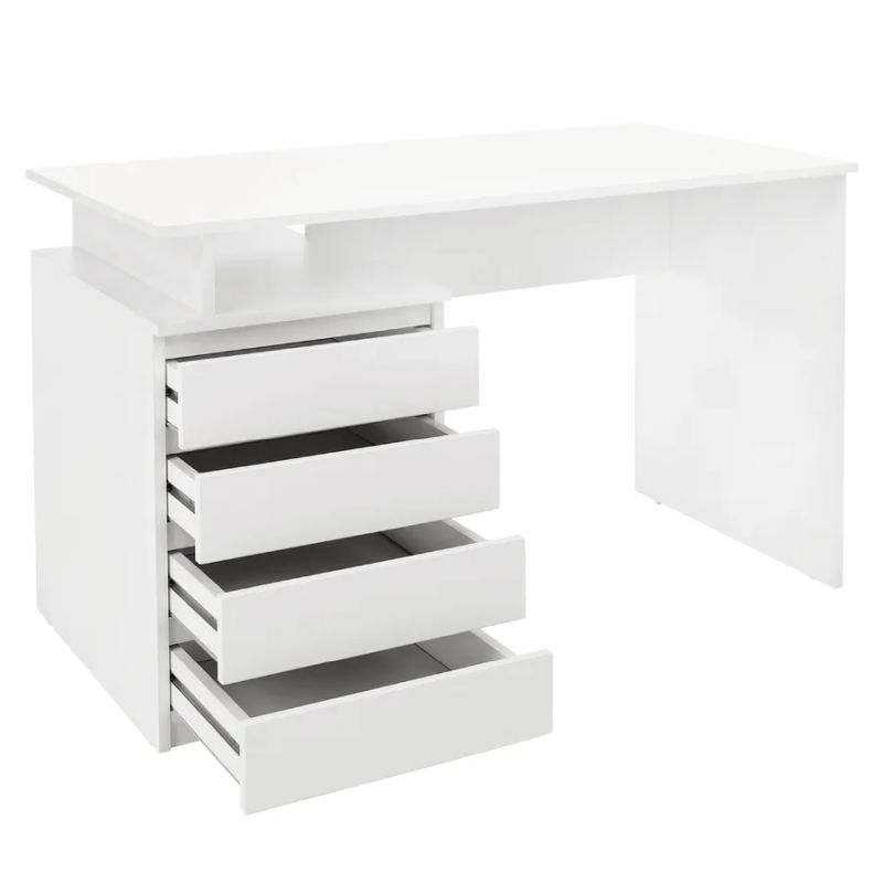 Štýlový počítačový stôl v bielej farbe