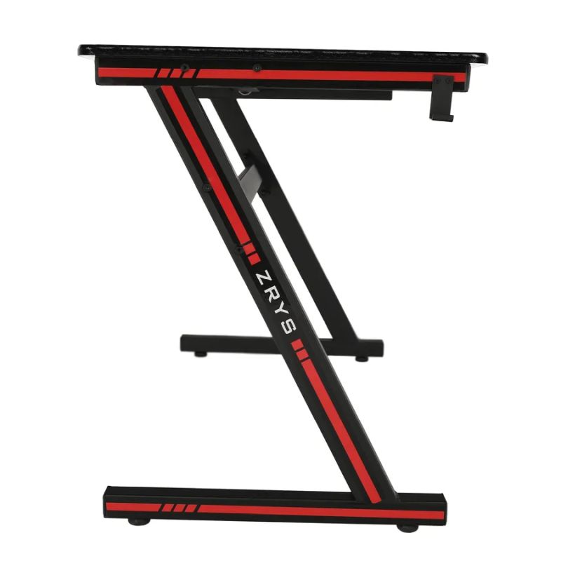 Herný stôl/počítačový stôl, čierna/červená, 140cm