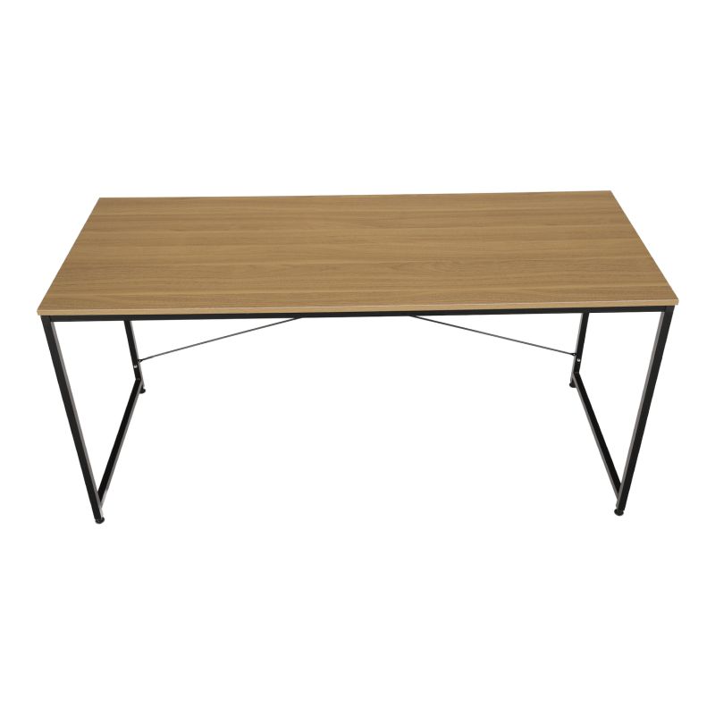 Písací stôl s kovovou konštrukciou, dub/čierna, 150x60 cm