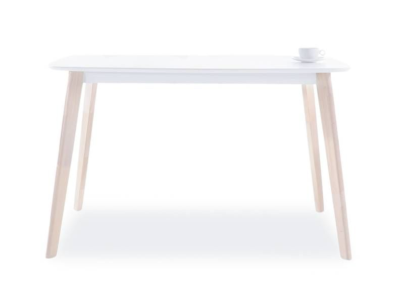 Praktický jedálenský stôl 90, biela/dub bielený