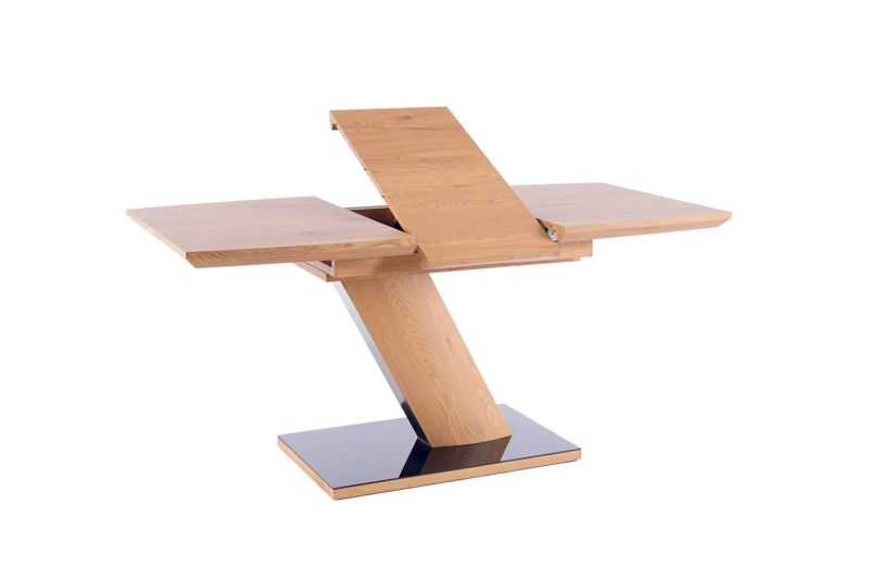 Stôl rozkladací s jedinečným dizajnom 120-160, dub/čierny lak