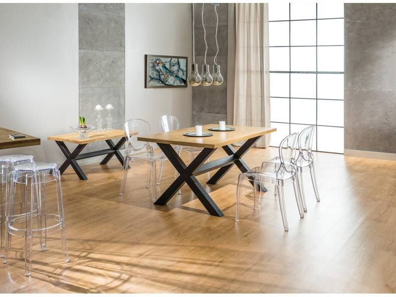 Štýlový obdĺžnikový stôl do jedálne 150, dub/čierna