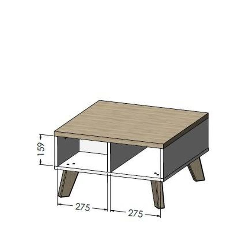 Originálny malý konferenčný stolík, dub wotan/čierna