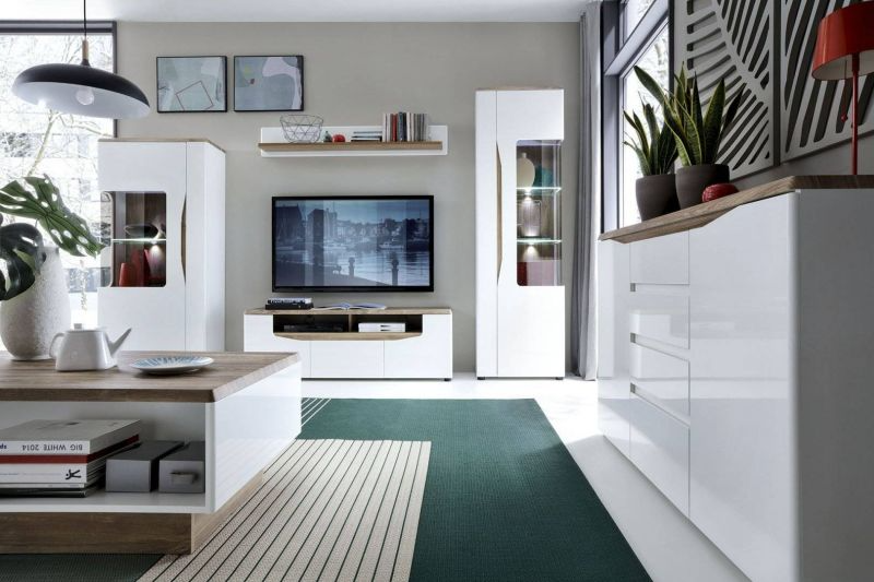 Praktický konferenčný stolík, dub stirling/alpská biela