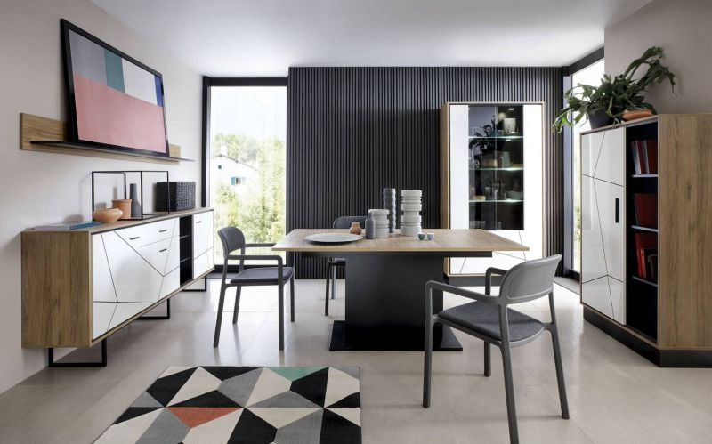 Konferenčný stolík v luxusnom vzhľade, dub catania/čierna perla