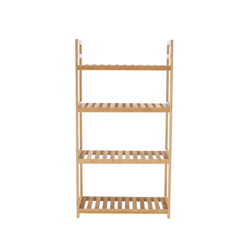 Praktický 4-policový bambusový regál