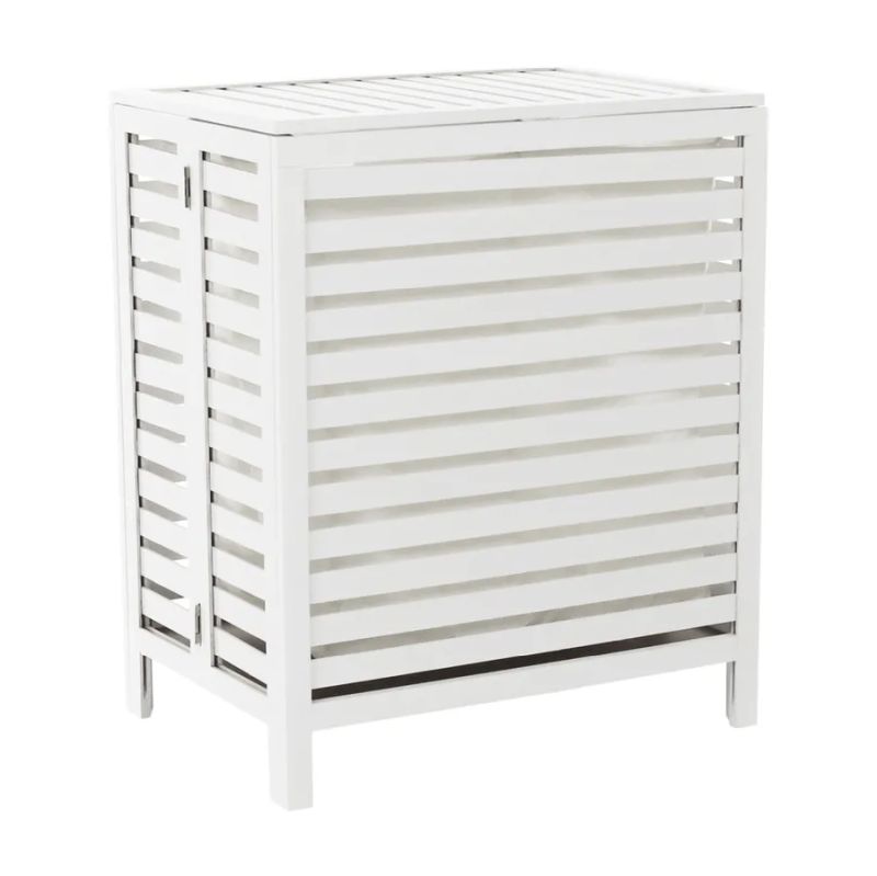 Kôš na bielizeň vyrobený z bambusu biely