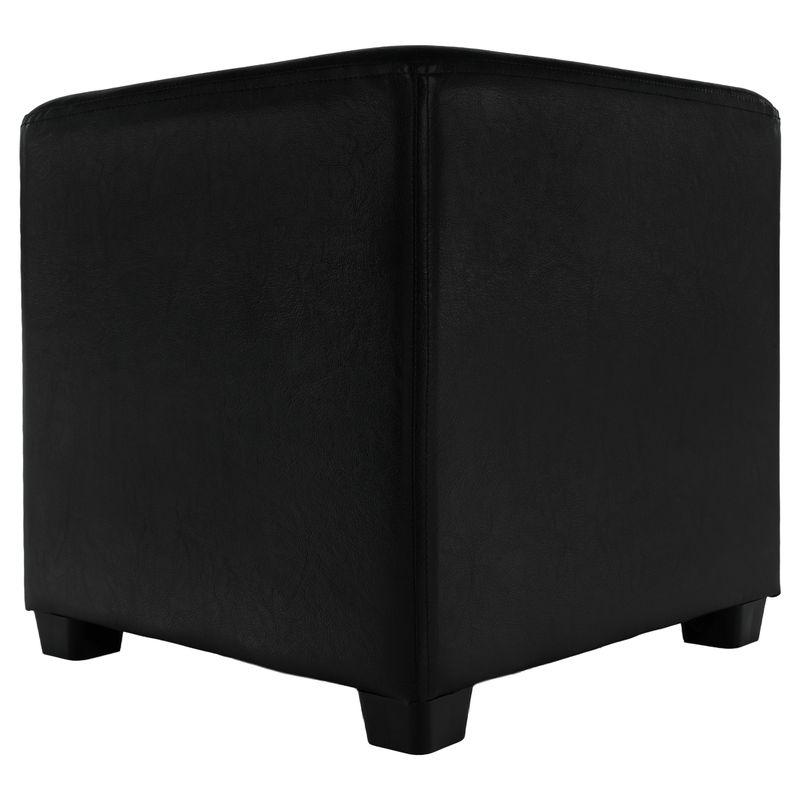 Multifunkčný taburet, čierna textilná koža