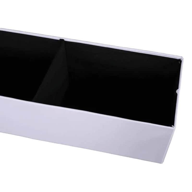 Nadčasový skladací taburet, biela ekokoža