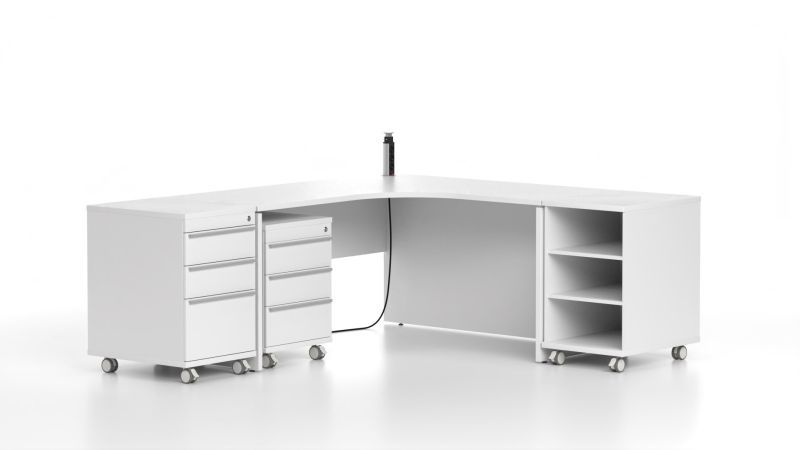 Moderný kancelársky stôl SRD-1600, rohový, PRAVÝ - viac farebných prevedení