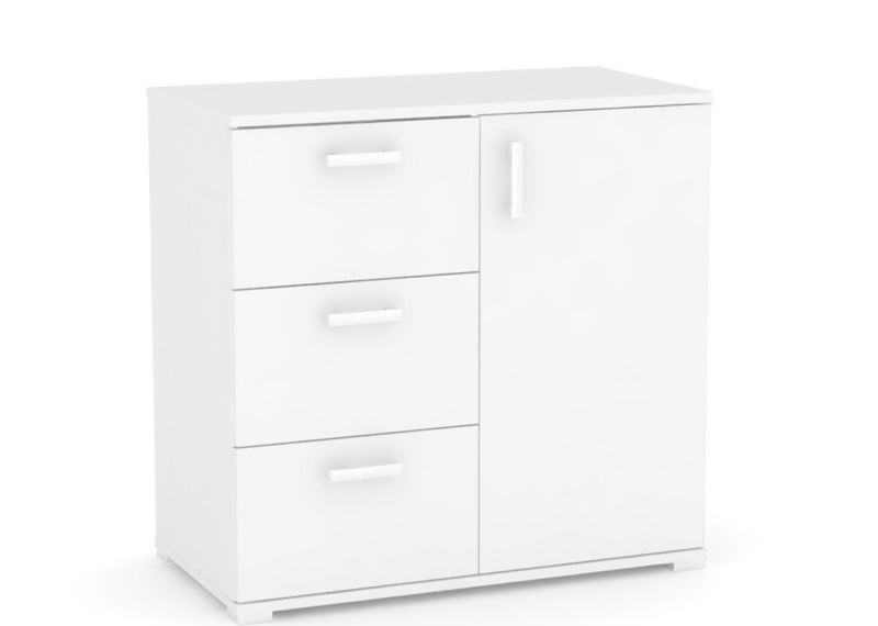 Praktická komoda 3-zásuvková s dvierkami - viac farebných prevedení