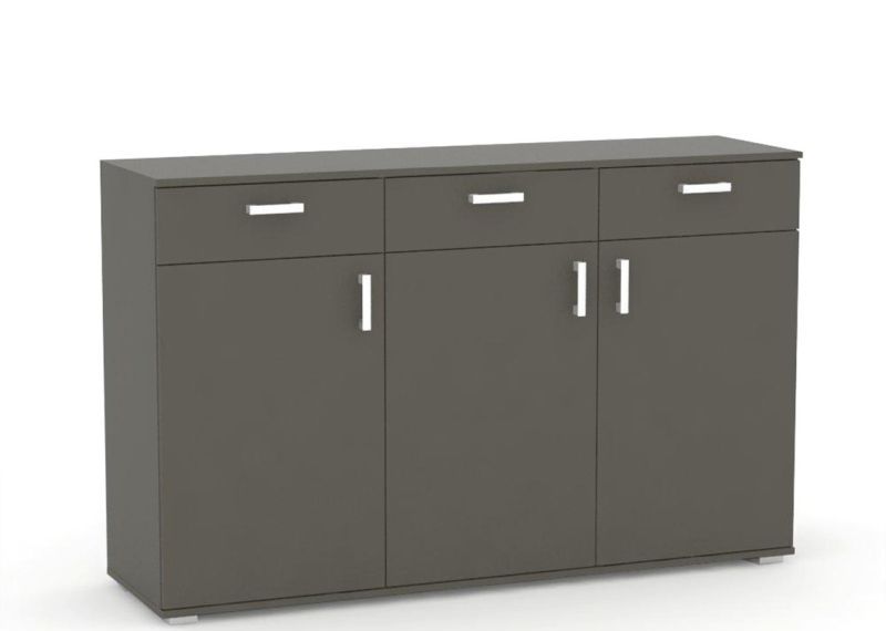 Praktická komoda 3-zásuvková s tromi dvierkami - viac farebných prevedení