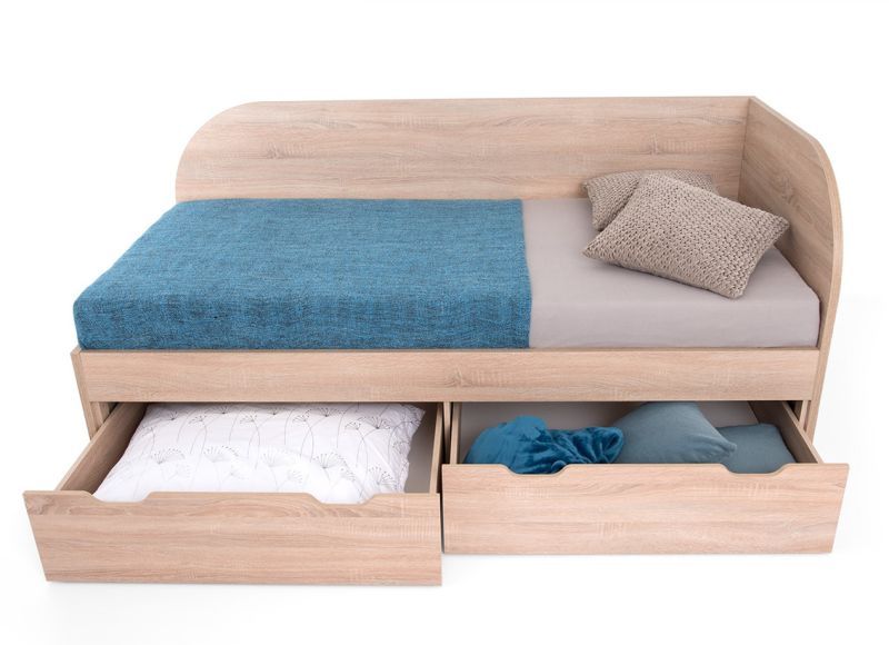 Posteľ s 2 zásuvkami a úložným priestorom 120, pravá - viac farebných prevedení