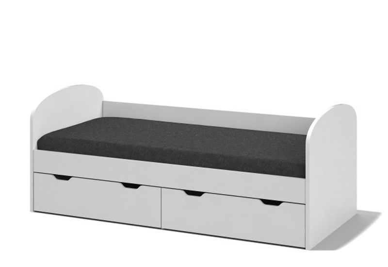 Posteľ s 2 zásuvkami so zaobleným čelom, 90 - viac farebných prevedení