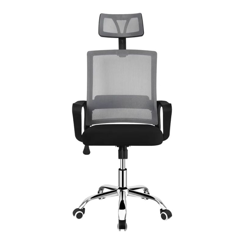 Kancelárske kreslo s ergonomickým tvarom, svetlosivá-čierna