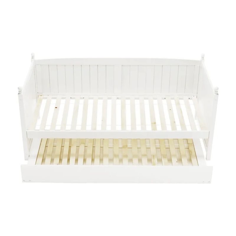 Posteľ s prístelkou 90, borovicové drevo v bielej farbe