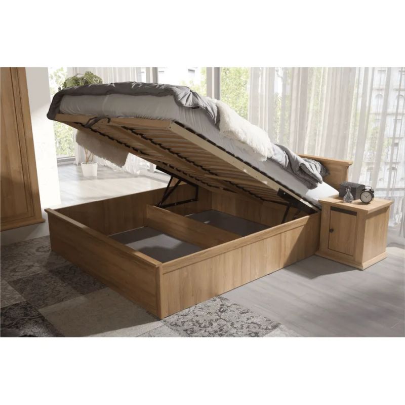 Posteľ s úložným priestorom 160, dub grand
