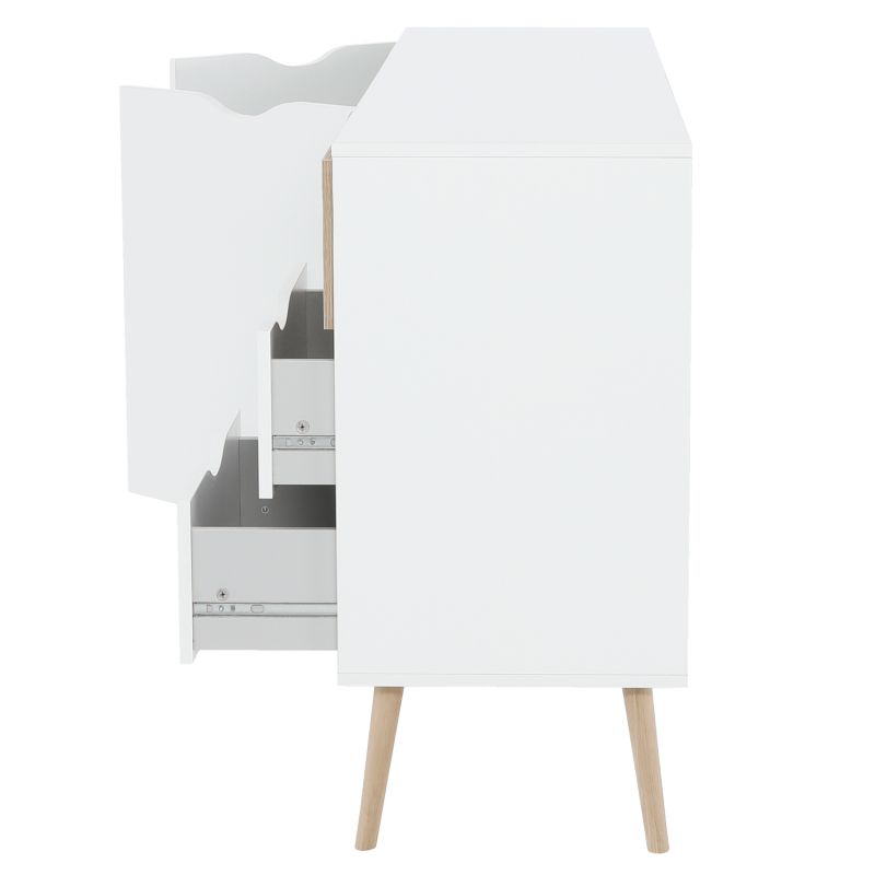 Moderná komoda 2 dverová, trojzásuvková, dub sonoma-biela