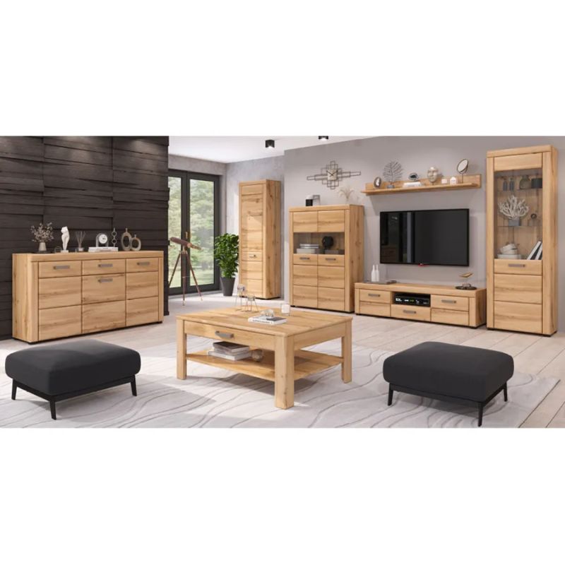 Komoda v modernom štýle, 3-zásuvková, 3-dvierková, dub apalačský