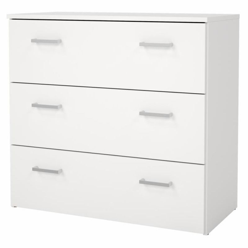 Biela trojzásuvková komoda