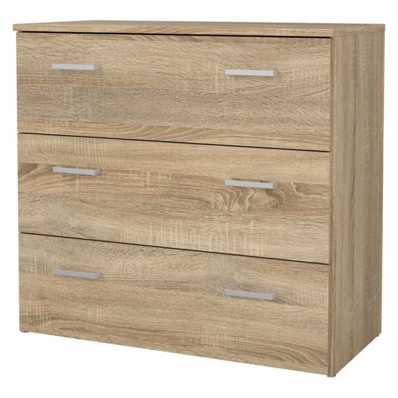 Dub sonoma trojzásuvková komoda