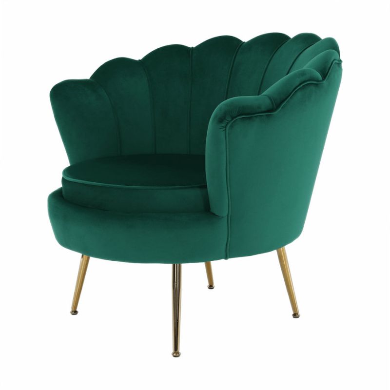 Kreslo v štýle Art-deco, smaragdová Velvet látka-gold chróm-zlatý