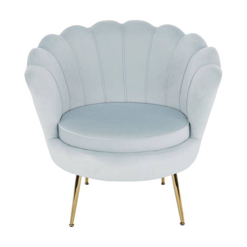 Kreslo v štýle Art-deco, sivomodrá Velvet látka-gold chróm-zlatý