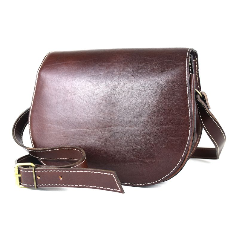 Luxusná kožená lovecká kabelka, skrytý magnet, hnedá farba