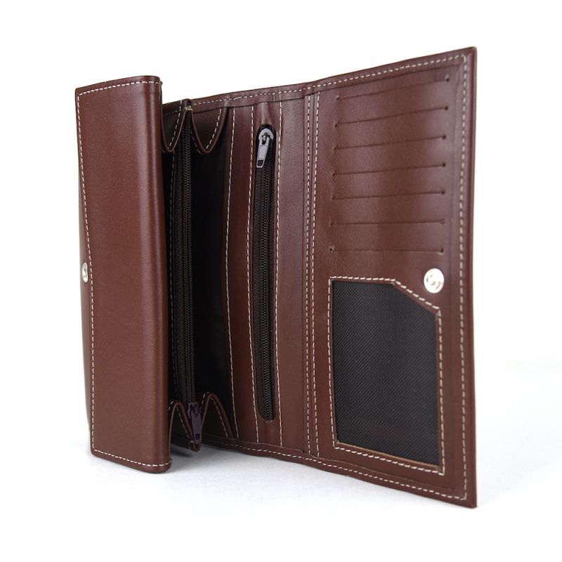 Luxusná dámska kožená peňaženka v hnedej farbe