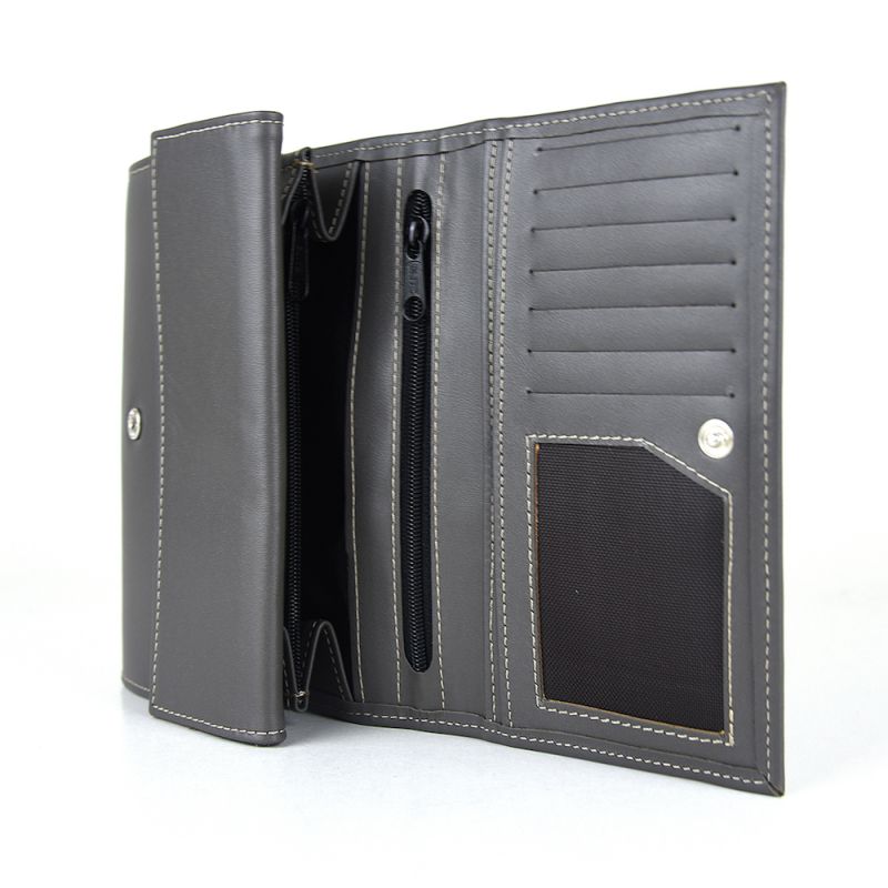 Luxusná dámska kožená peňaženka v šedej farbe