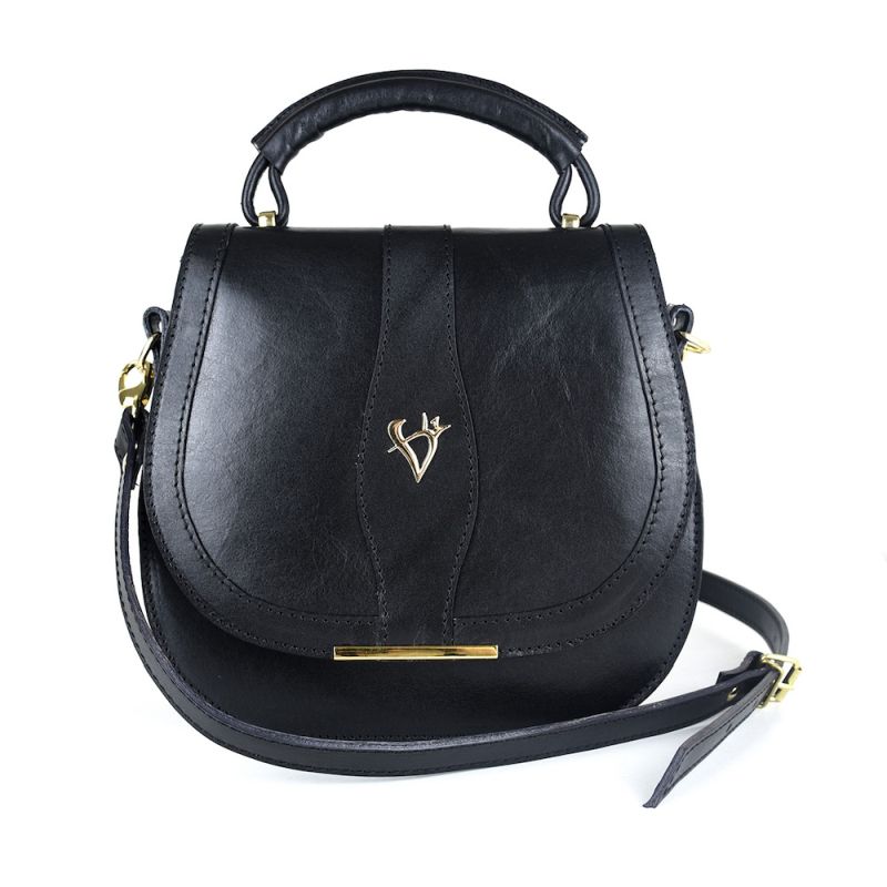 Módna trendová kožená kabelka v čiernej farbe