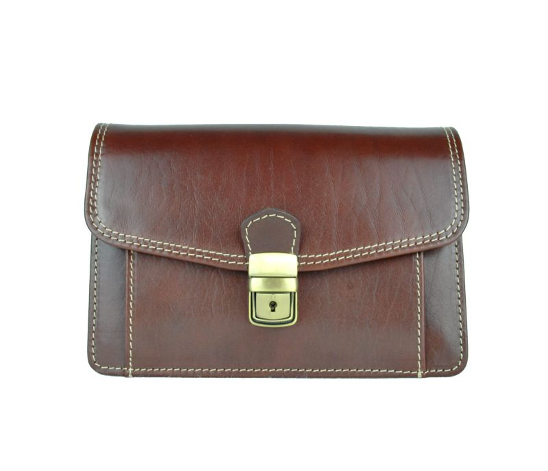 Kožená etua, viacúčelové púzdro v tmavo hnedej farbe