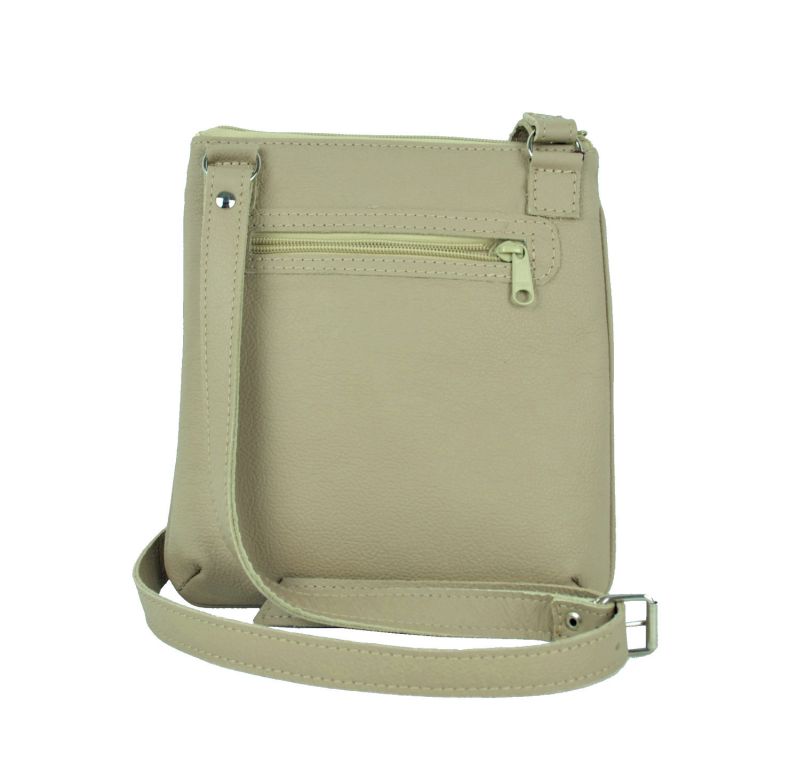 Ručne vyšívaná kabelka z pravej kože v béžovej farbe