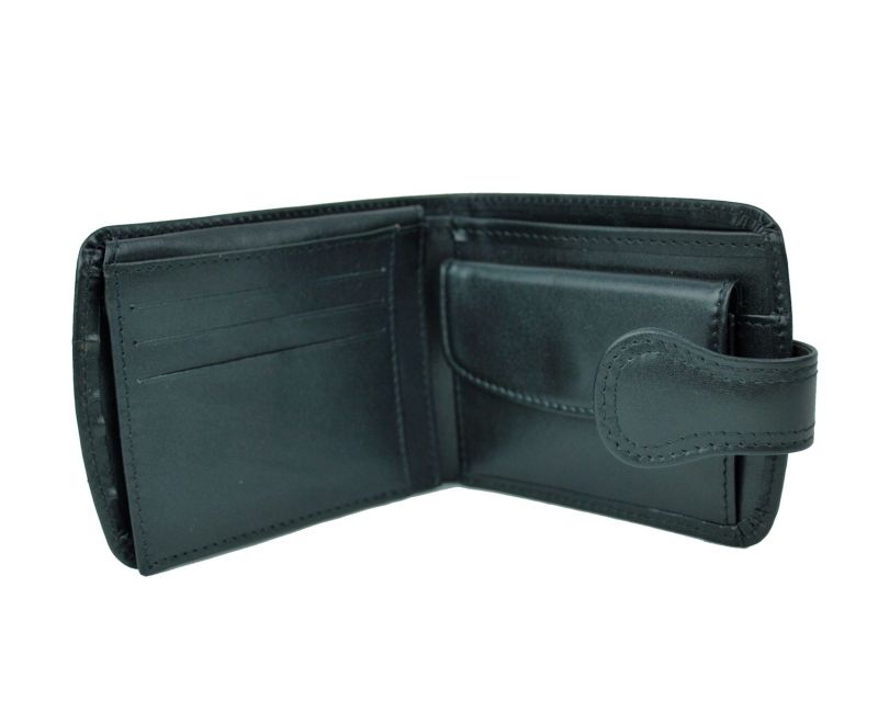 Luxusná elegantná kožená peňaženka 8467 v čiernej farbe