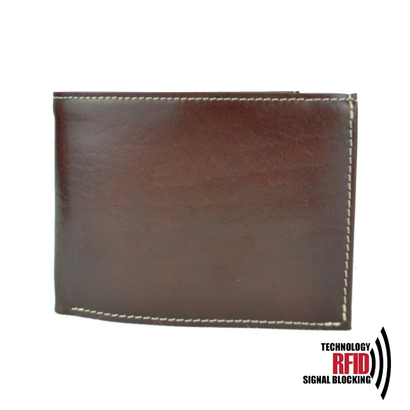 Kožená RFID peňaženka vybavená blokáciou RFID-NFC, hnedá farba 8552