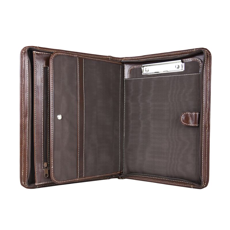 Módna kožená spisovka 7987 v hnedej farbe