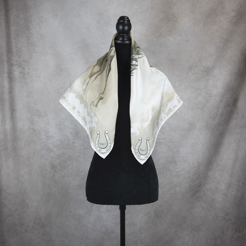 Hodvábna šatka Kôň - hnedý, 90 x 90cm