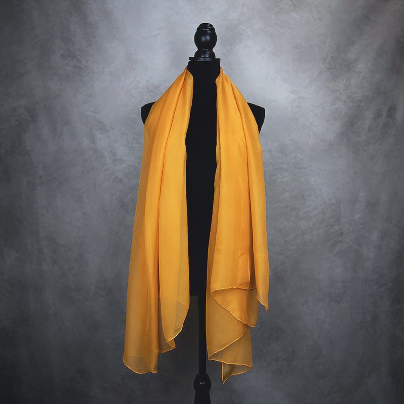 Luxusný hodvábny šál ORANŽOVÝ 180 x 110cm