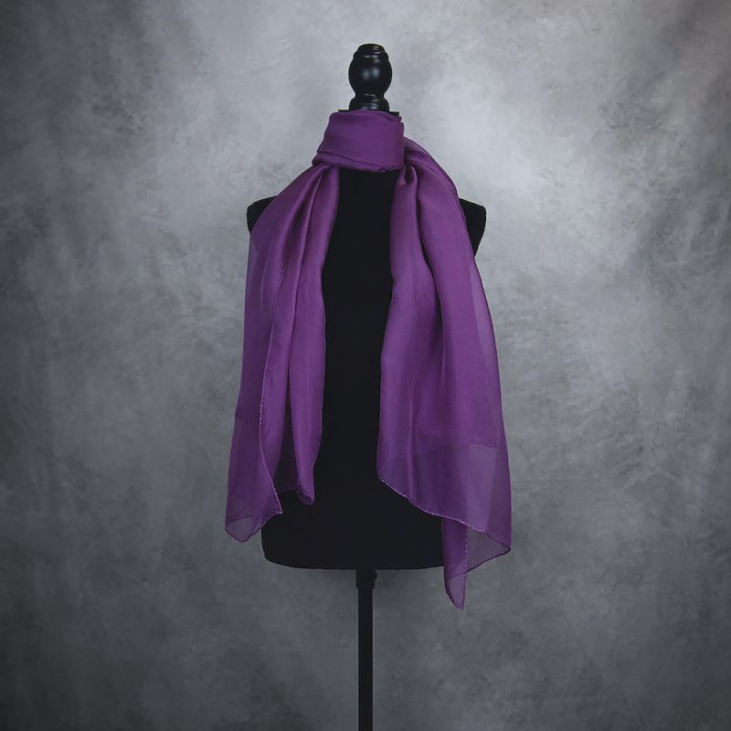 Luxusný hodvábny šál FIALOVÝ 180 x 110cm