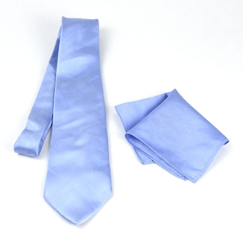 Hodvábna kravata a vreckovka vo svetlo fialovej farbe, 100% hodváb