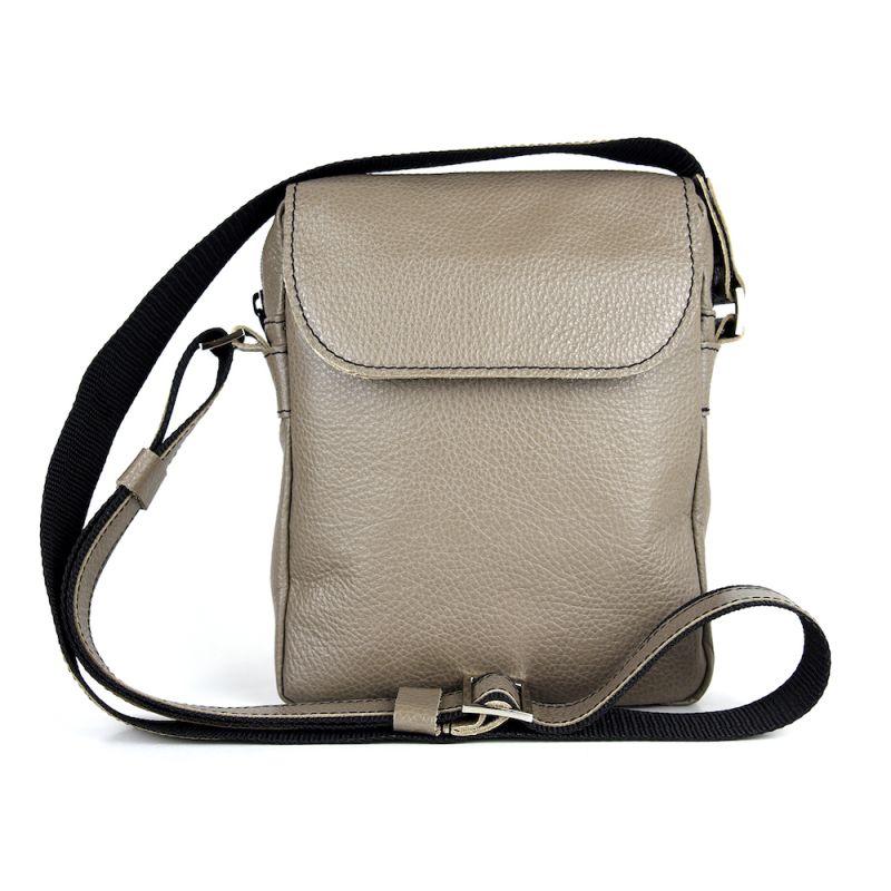 Luxusná crossbody kožená etuja z pravej kože v khaki farbe