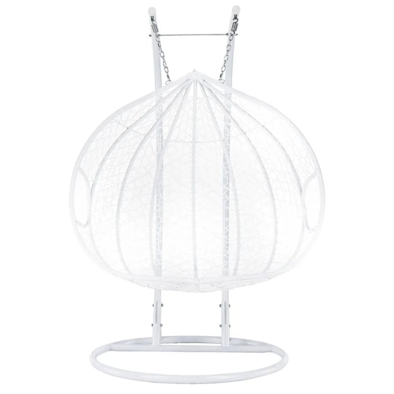 Závesné dvojkreslo-2 s moderným dizajnom biela-vzor kvety