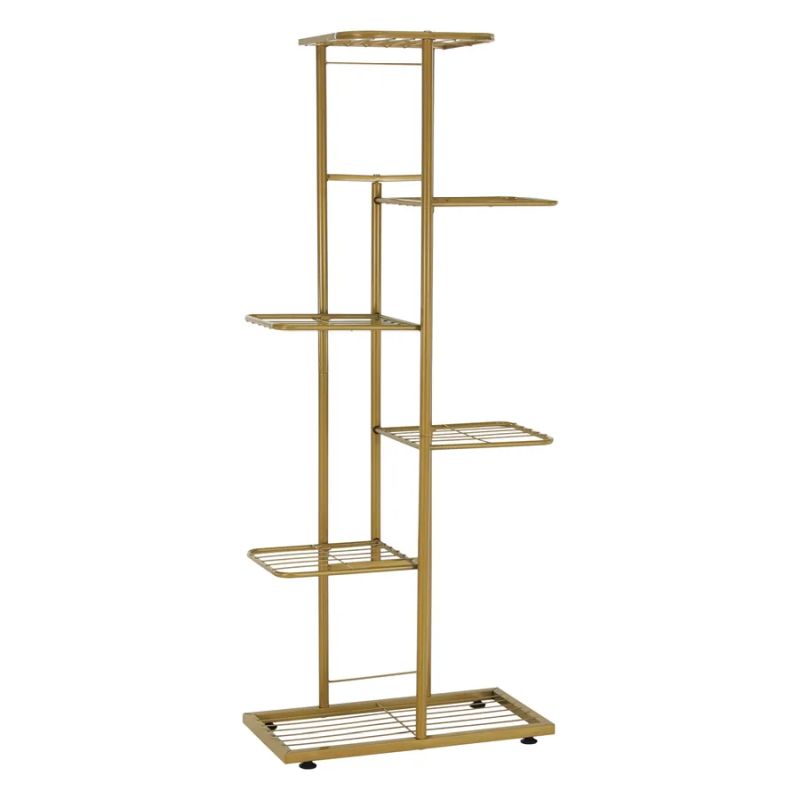 Kovový stojan na kvety, zlatý