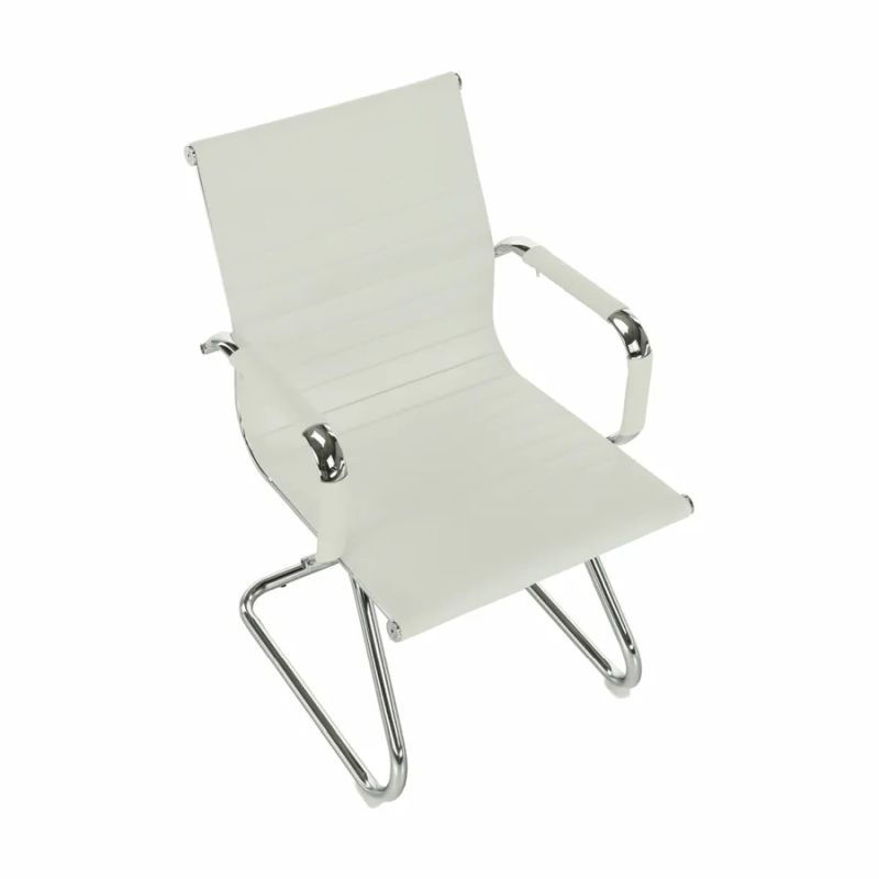 Zasadacia stolička potiahnutá bielou ekokožou