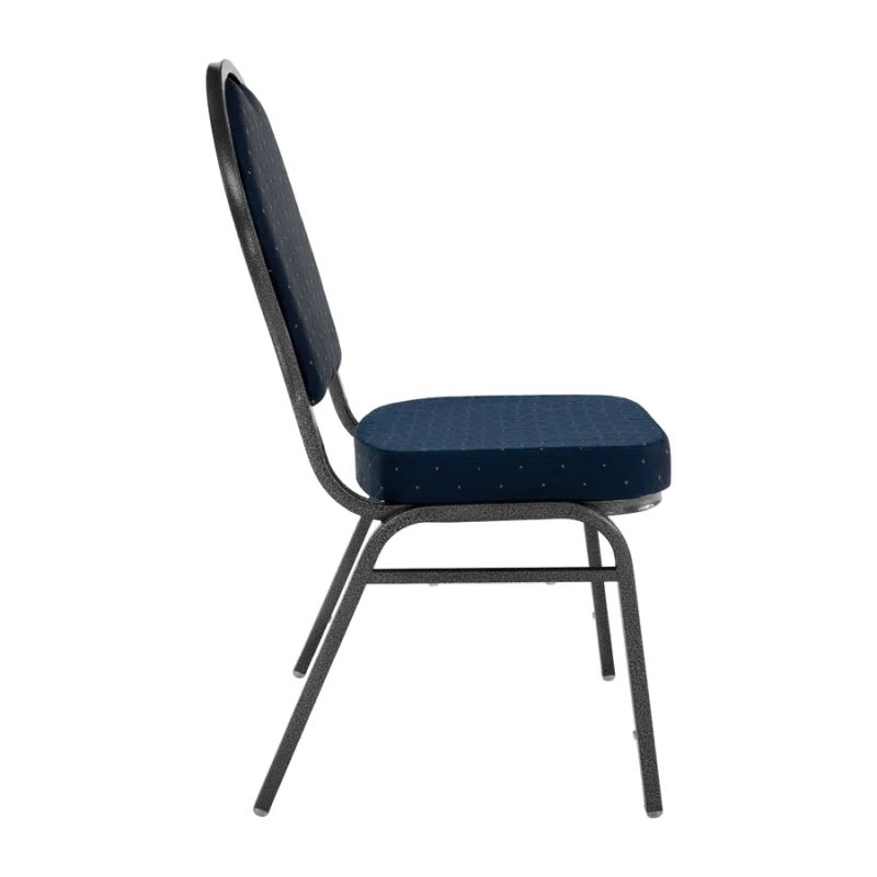 Konferenčná stohovateľná stolička modrá/sivý rám