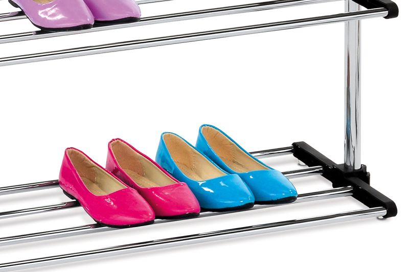 3-policový botník s kovovou konštrukciou v chróme s plastovými prvkami - posledný kus